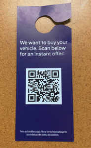 Tradepending and Hubler Ford Frankling Hangtag campaign